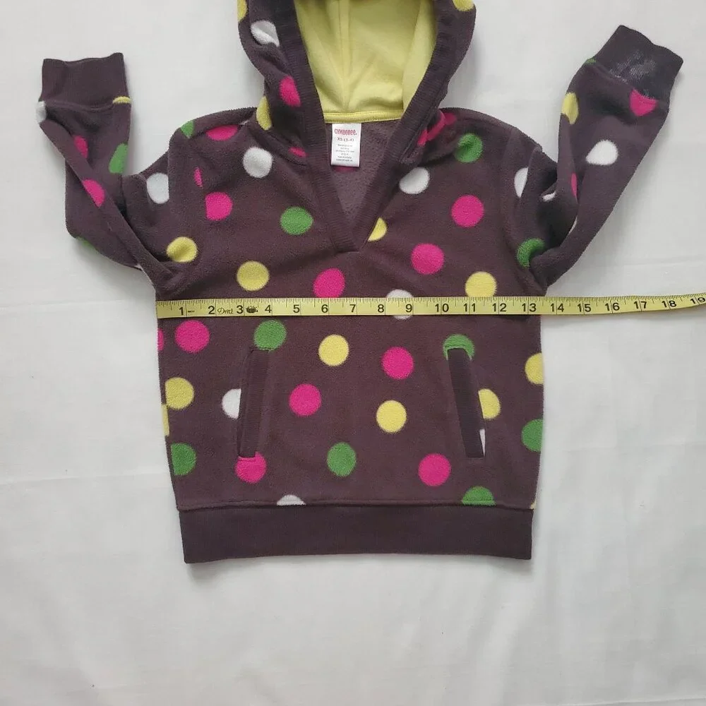 Gymboree Kids Girl's Microfleece Polka Dot Pullover Hoodie Size XS (3-4)